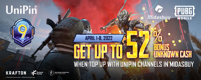 [Midasbuy-PUBGM] April-Up to 52% Bonus Unknown Cash Event! (PH)